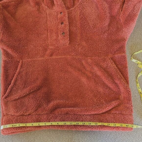 Roxy Surf Spray Rust Orange Fuzzy Hooded Pullover Jacket - Size Large - Picture 8 of 15